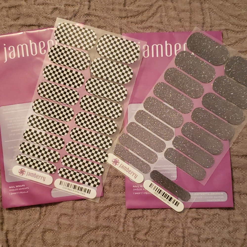 Jamberry Black Checkered Flag Race Nail Wraps